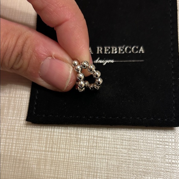 Dana Rebecca poppy Rae pebble white gold Hoop Earrings - Picture 2 of 5